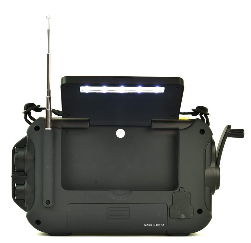 Kaito راديو كايتو KA600L للطوارئ 5 طرق يعمل بالطاقة AM/FM/SW NOAA مع تنبيه الطقس، يعمل بالطاقة الشمسية، ومولد دينامو، ومصباح يدوي ومصباح قراءة، راديو رقمي مع لوحة شمسية (أسود) - Image 3